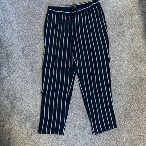 Loft Black Grey Striped pant